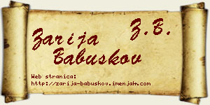 Zarija Babuškov vizit kartica
